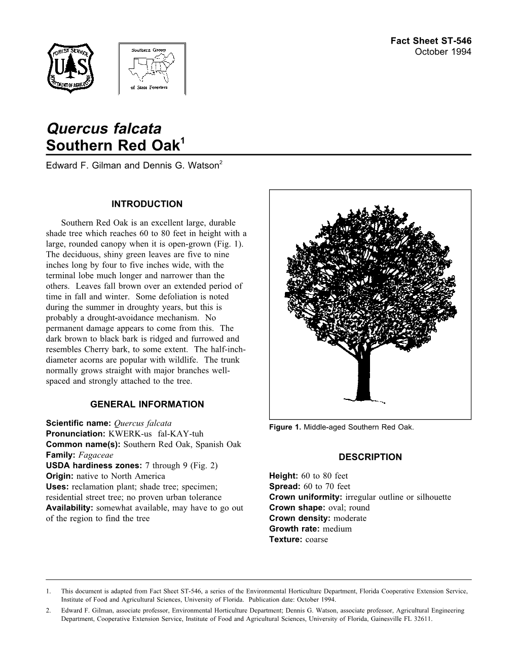 Quercus Falcata Southern Red Oak1 Edward F