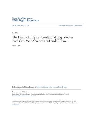 The Fruits of Empire: Contextualizing Food in Post-Civil War American Art and Culture