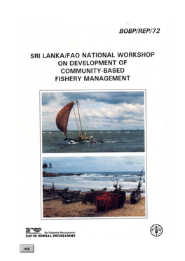 Sri Lanka/FAO National Workshop on Development of Community-Based Fishery Management 3-5 October
