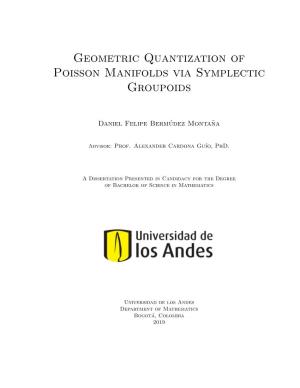 Geometric Quantization of Poisson Manifolds Via Symplectic Groupoids