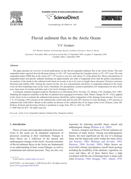 Fluvial Sediment Flux to the Arctic Ocean