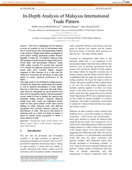 In-Depth Analysis of Malaysia International Trade Pattern