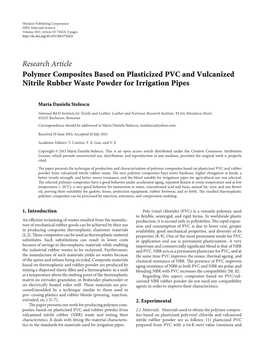 Polymer Composites Based on Plasticized PVC and Vulcanized Nitrile Rubber Waste Powder for Irrigation Pipes