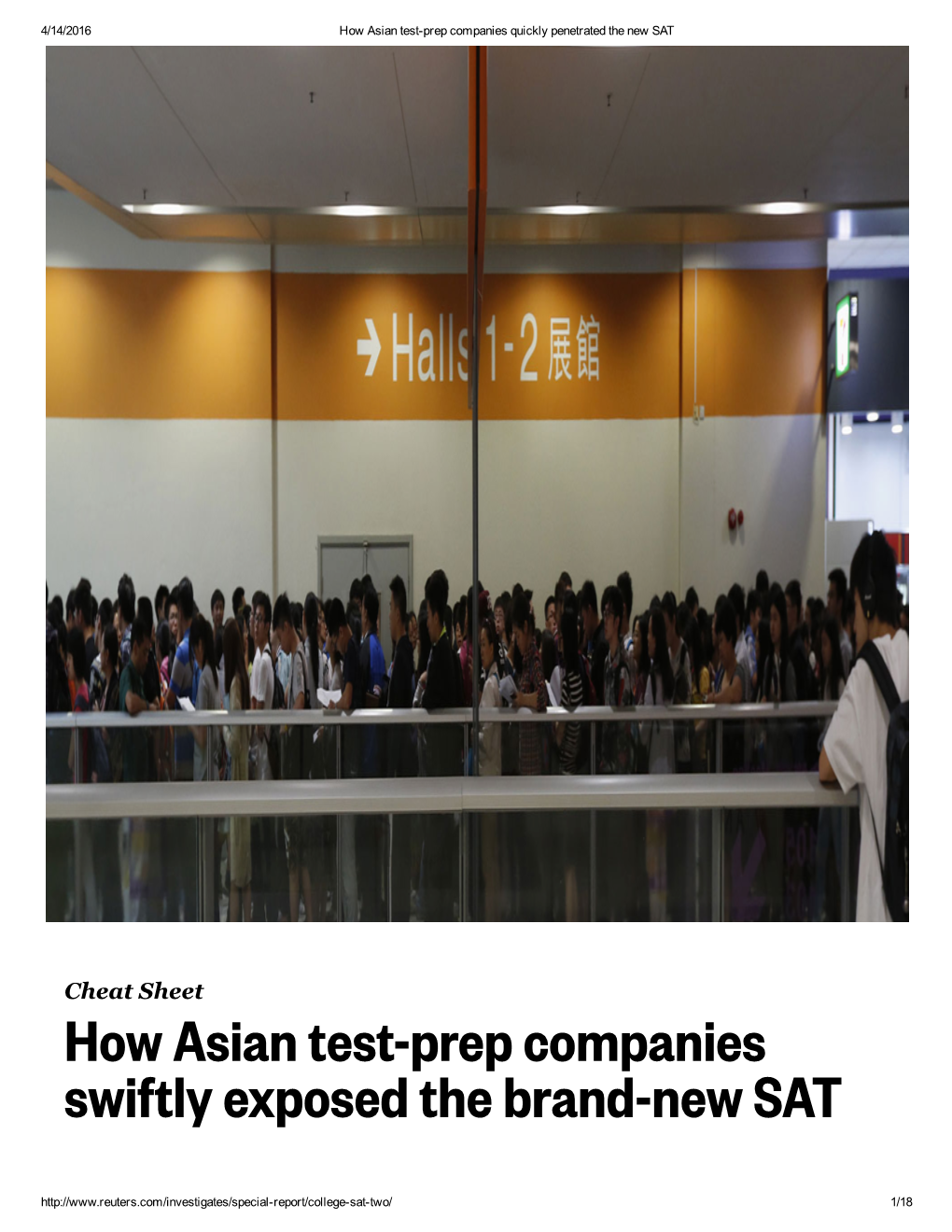 How Asian Test-Prep Companies Swiftly Exposed the Brand-New SAT