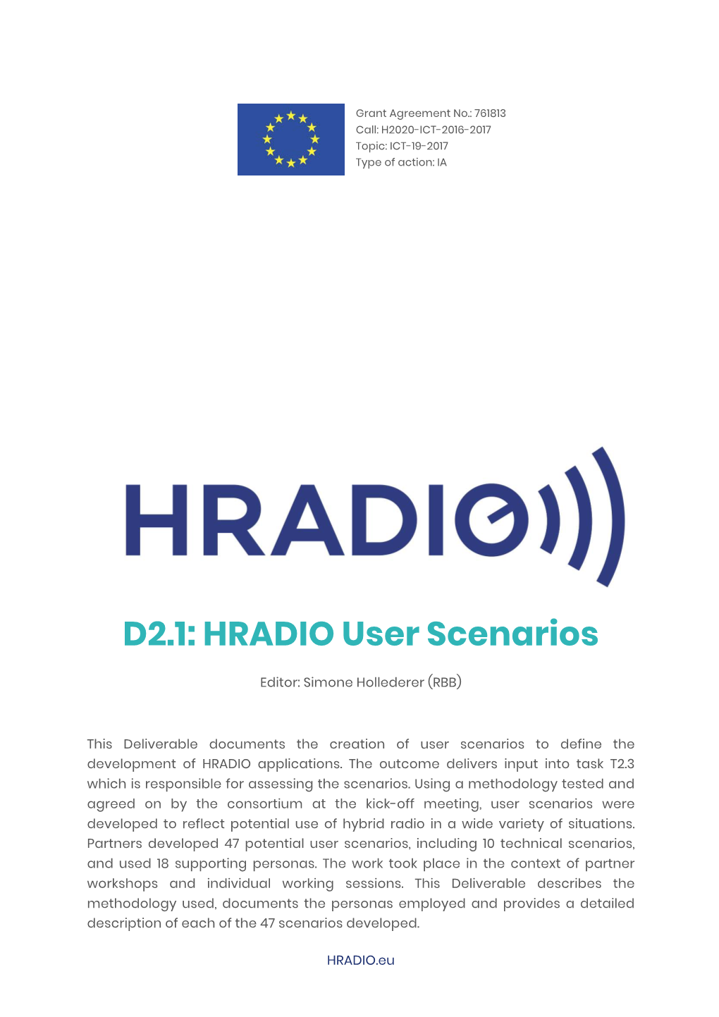 HRADIO User Scenarios