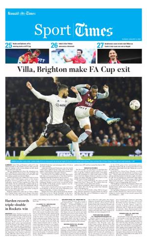 Villa, Brighton Make FA Cup Exit