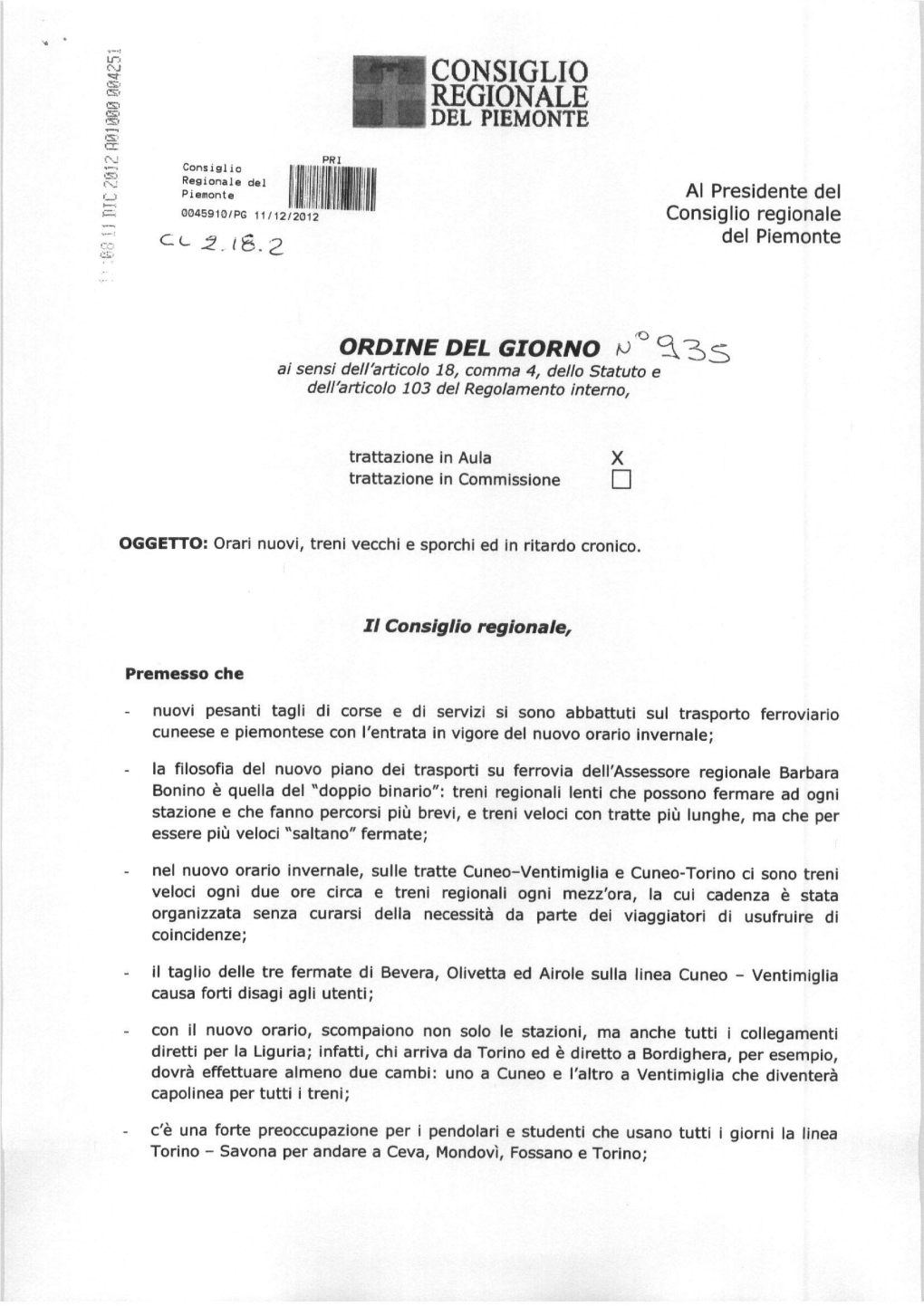 Consiglio Regionale Del Piemonte
