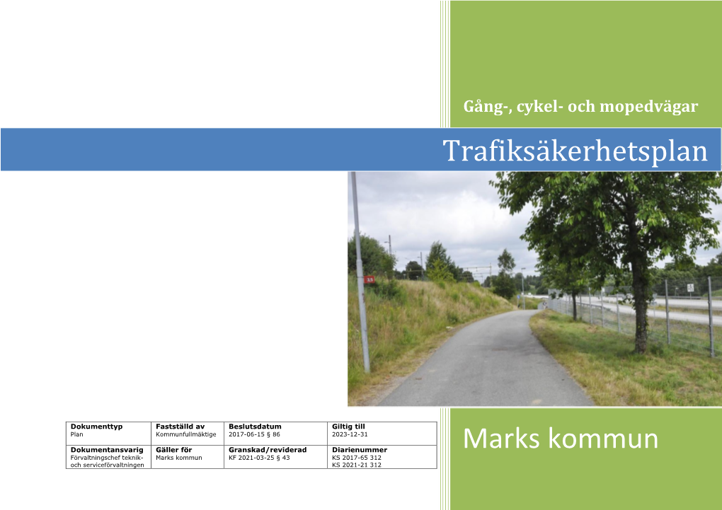 Marks Kommun Trafiksäkerhetsplan