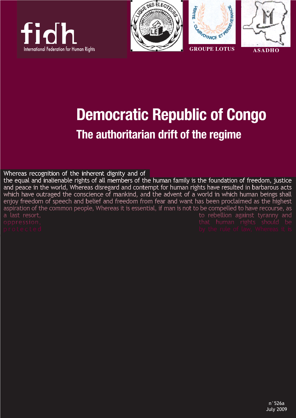 Democratic Republic of Congo the Authoritarian Drift of the Regime