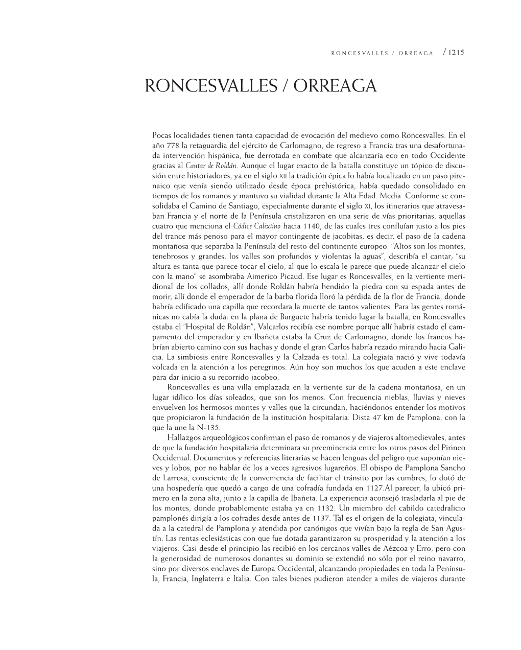 Roncesvalles / Orreaga / 1215