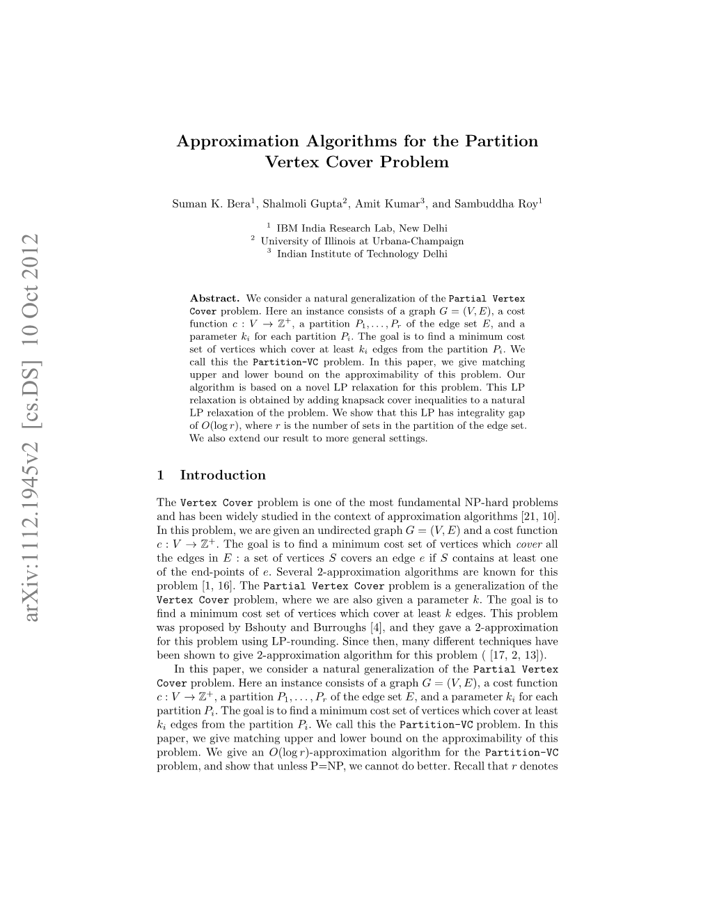 Approximation Algorithms for Edge Partitioned Vertex Cover Problems