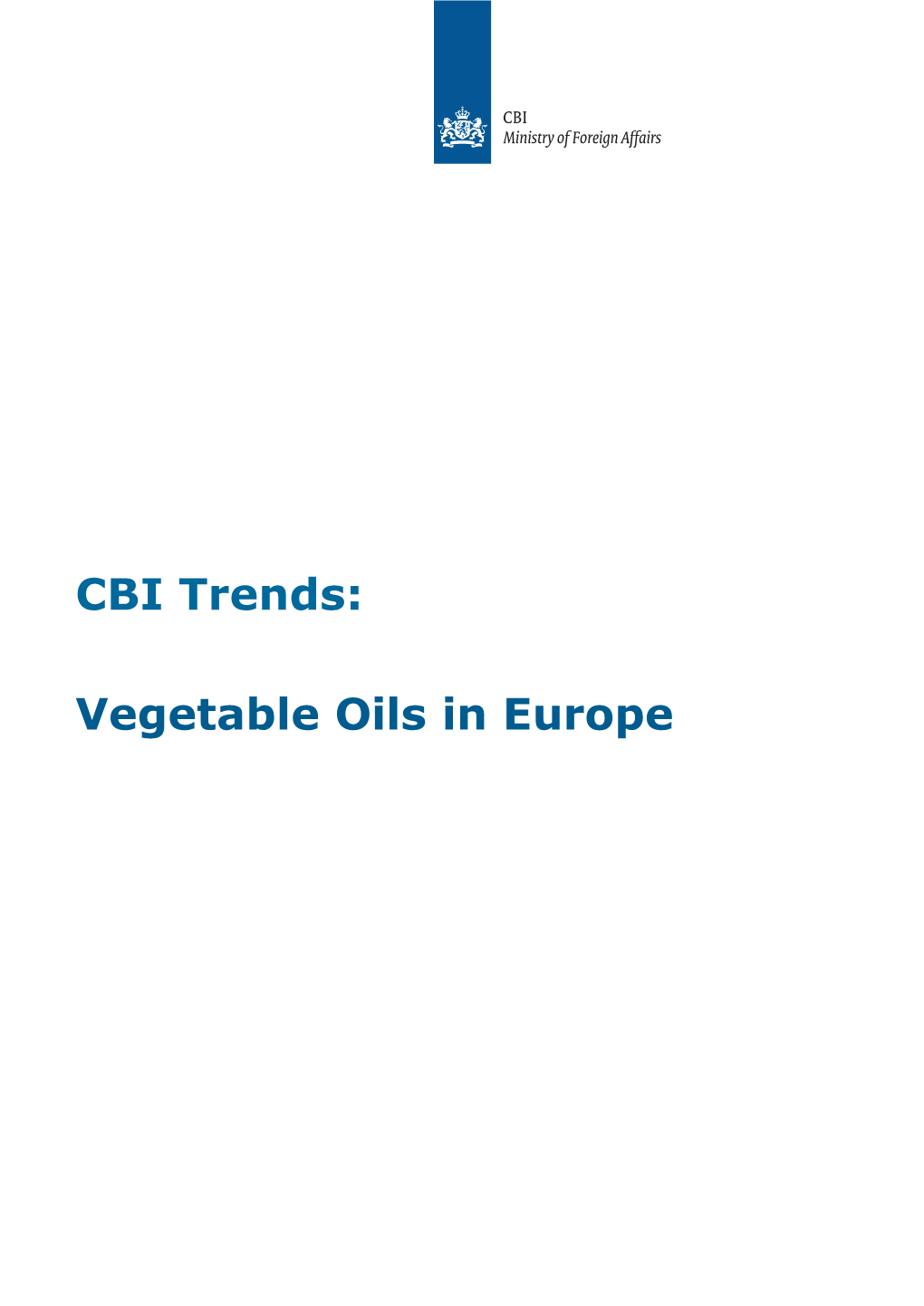 Vegetable Oils in Europe
