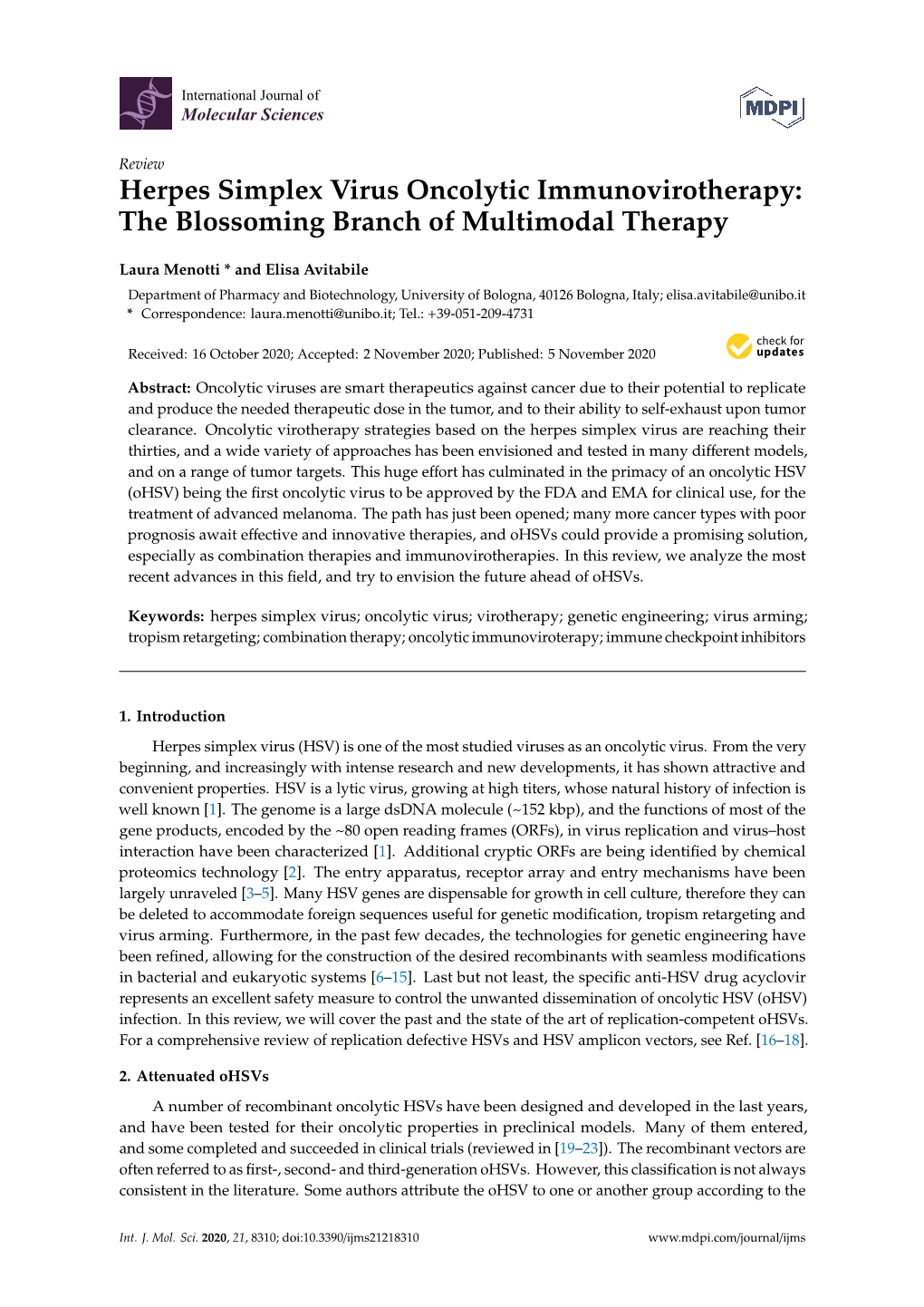 Herpes Simplex Virus Oncolytic Immunovirotherapy: the Blossoming Branch of Multimodal Therapy