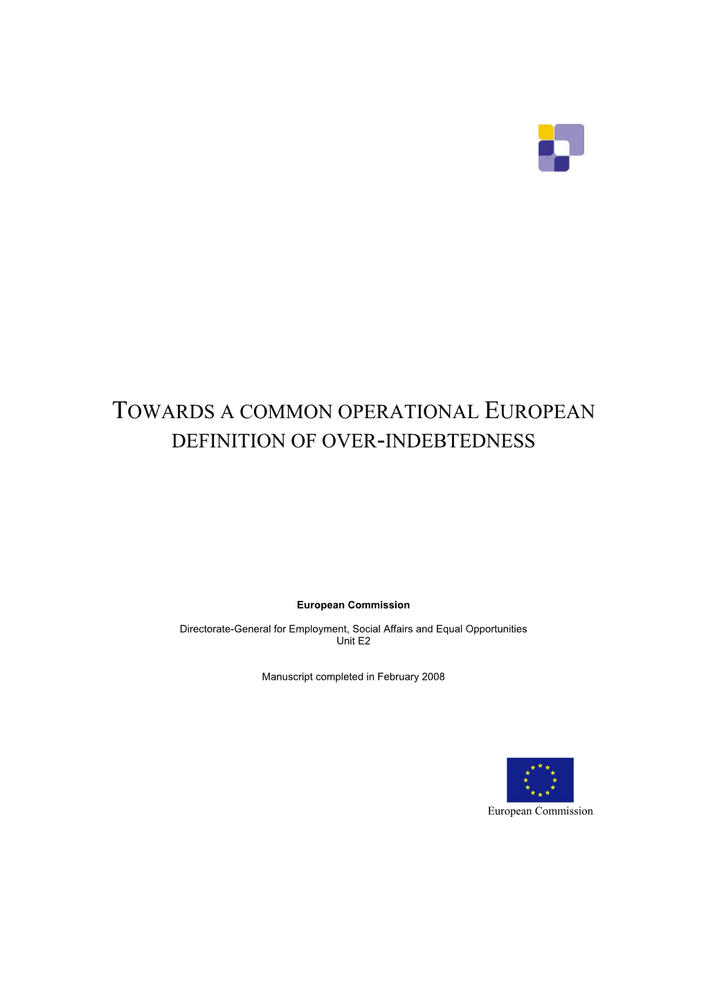 Towards a Common Operational European Definition of Over-Indebtedness