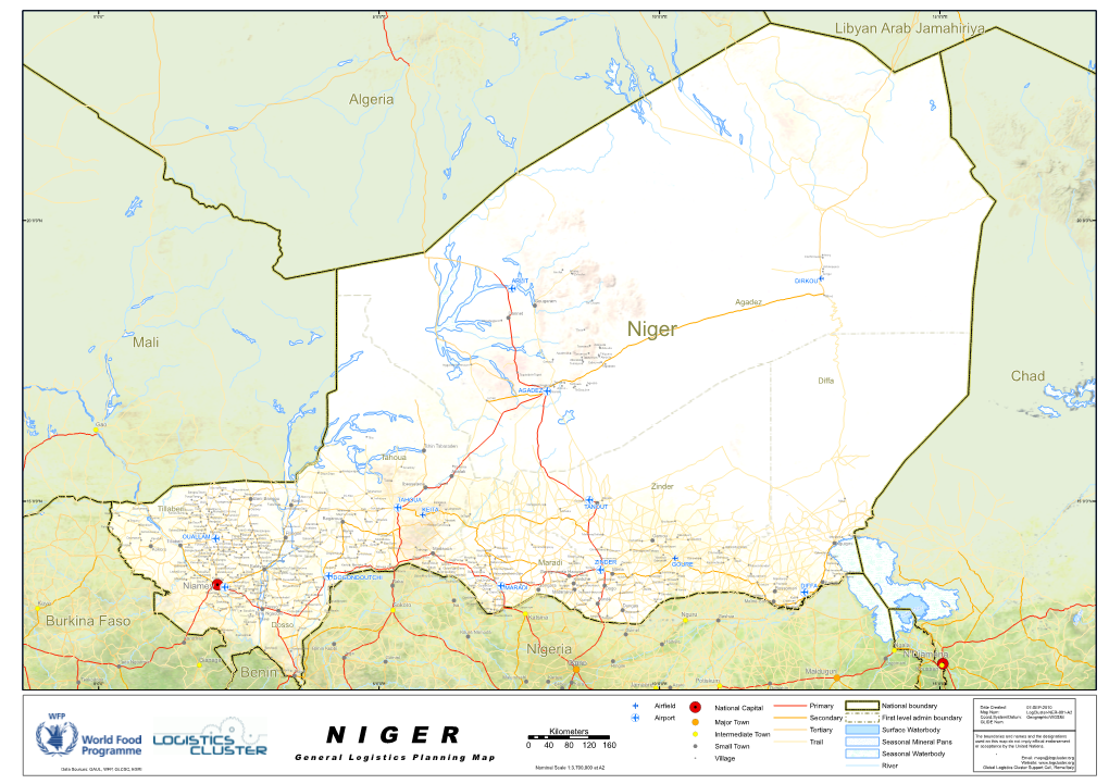 N I G E R 0 40 80 120 160 !( Small Town Or Acceptance by the United Nations