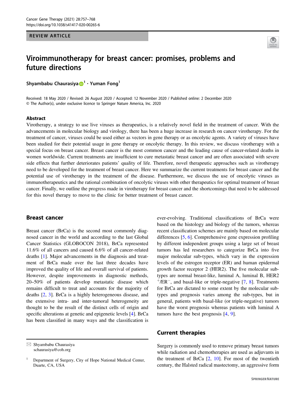 Viroimmunotherapy for Breast Cancer: Promises, Problems and Future Directions