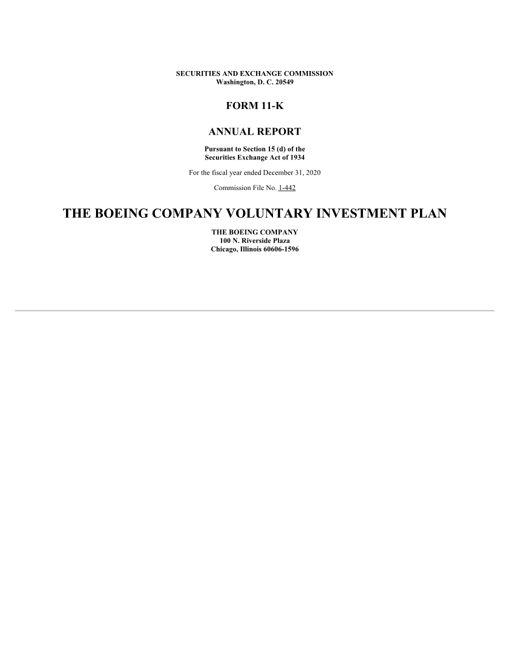 The Boeing Company Voluntary Investment Plan