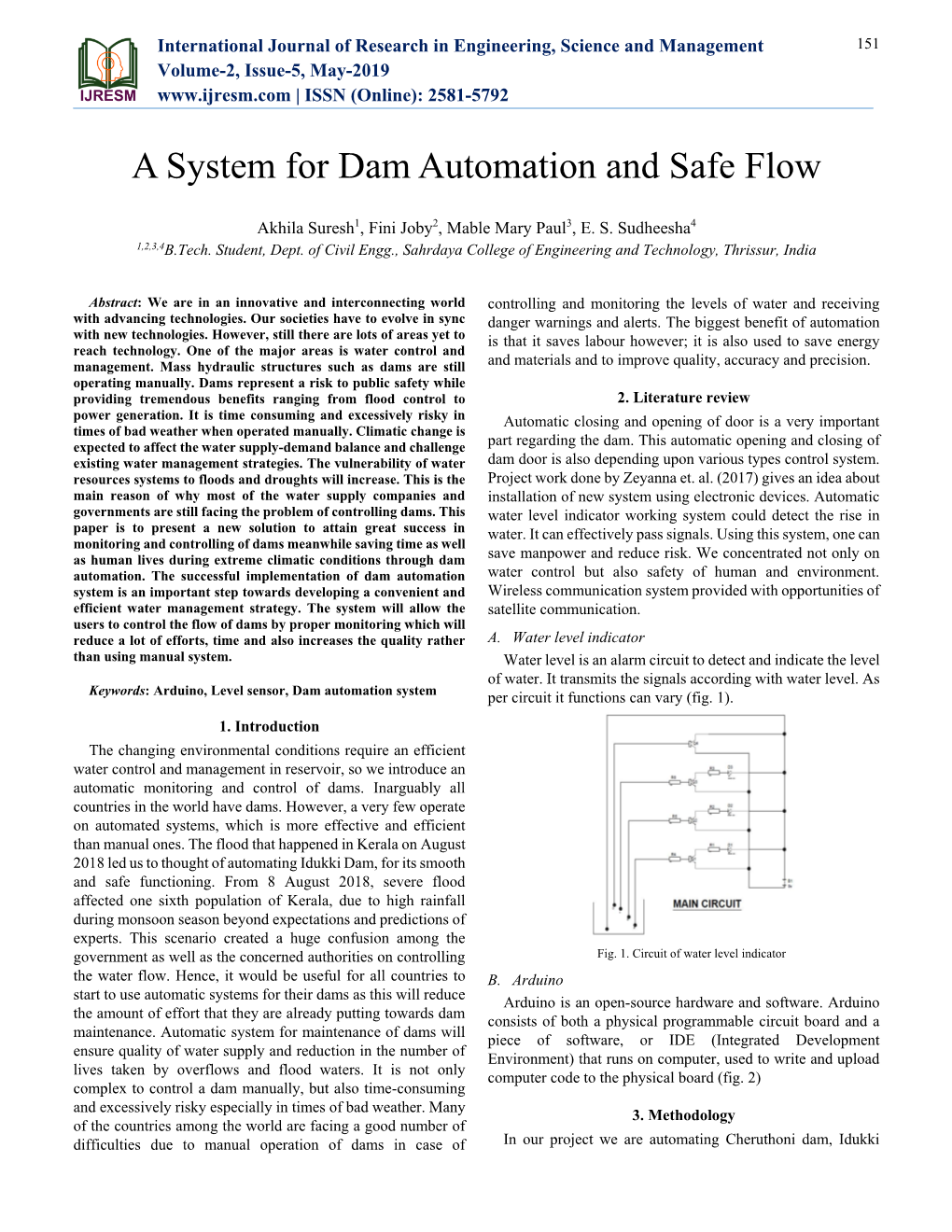 A System for Dam Automation and Safe Flow