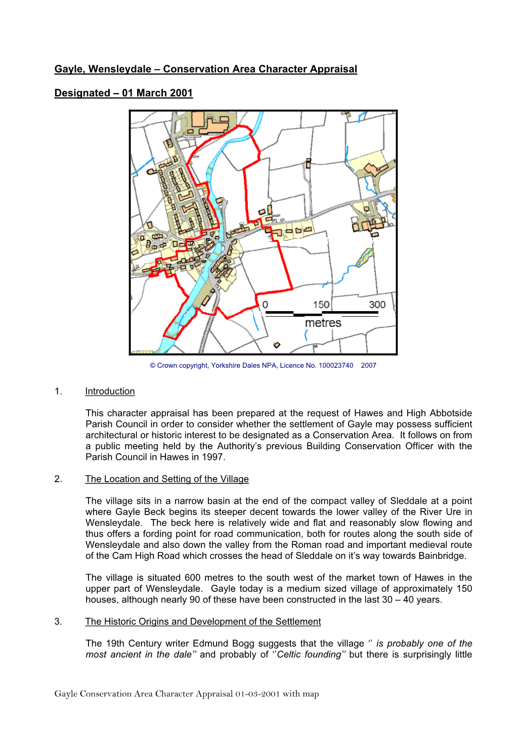 Gayle, Wensleydale – Conservation Area Character Appraisal