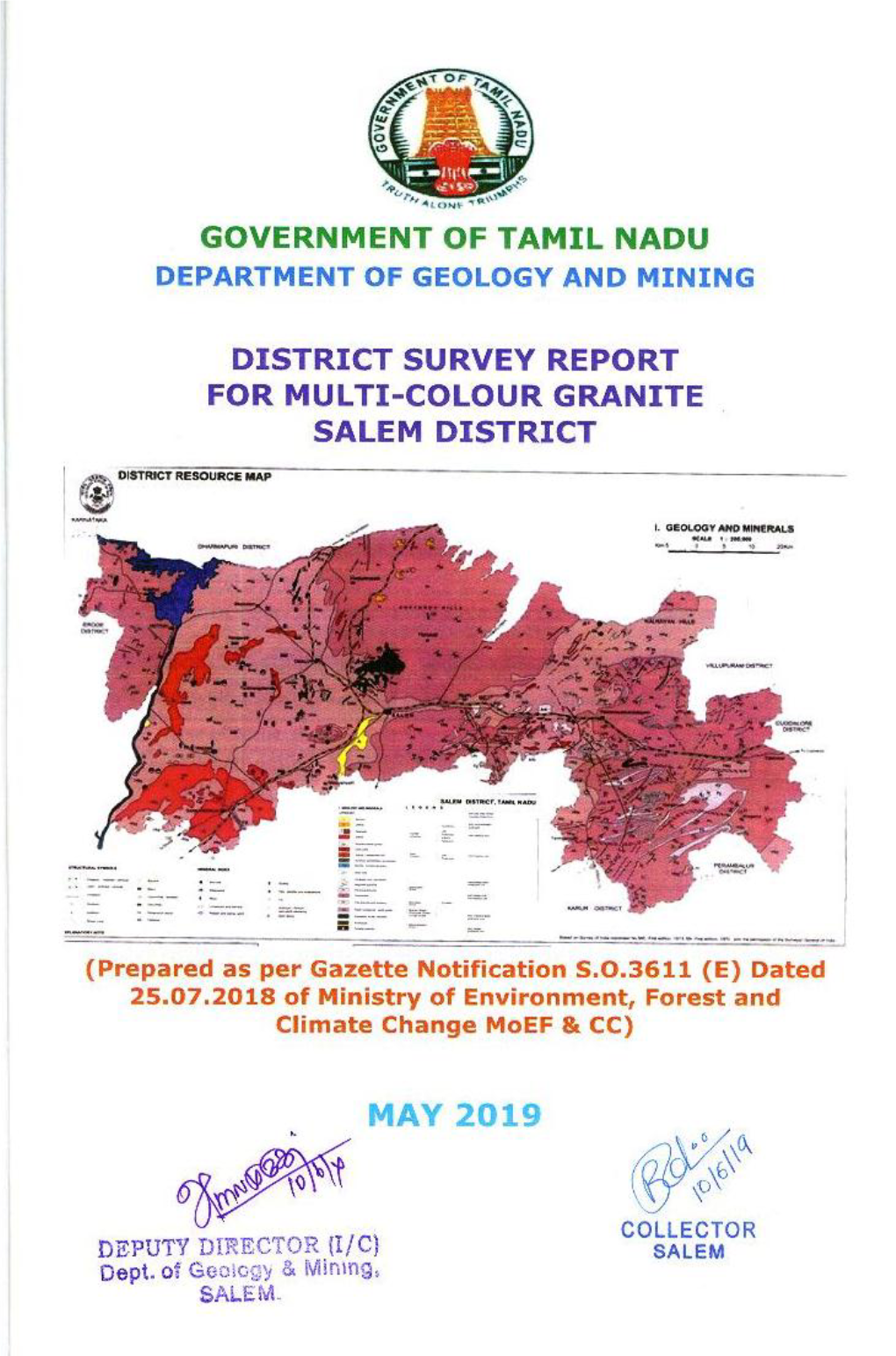 DISTRICT SURVEY REPORT SALEM DISTRICT Page Chapter Content No