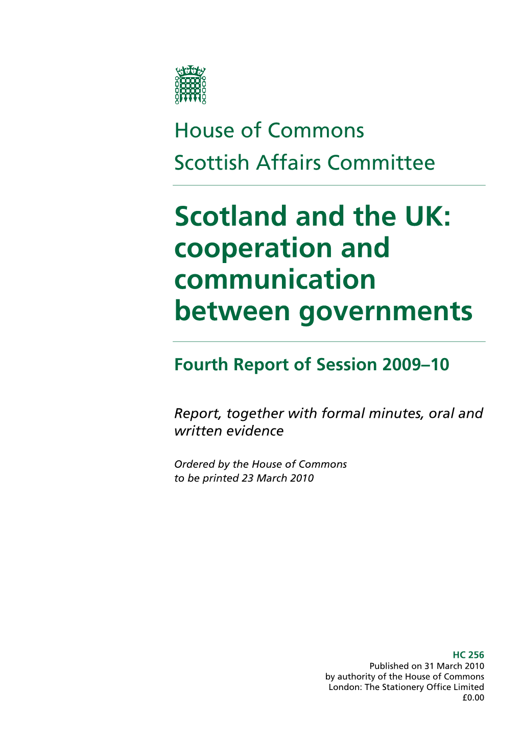 Scotland and the UK: Cooperation and Communication Between Governments