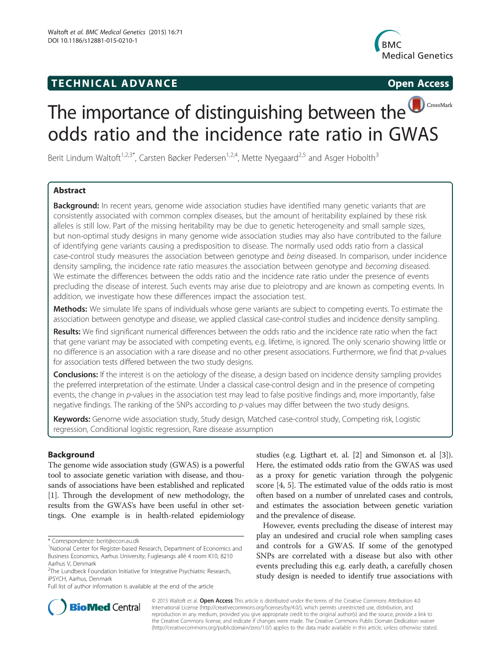 The Importance of Distinguishing Between the Odds Ratio and The