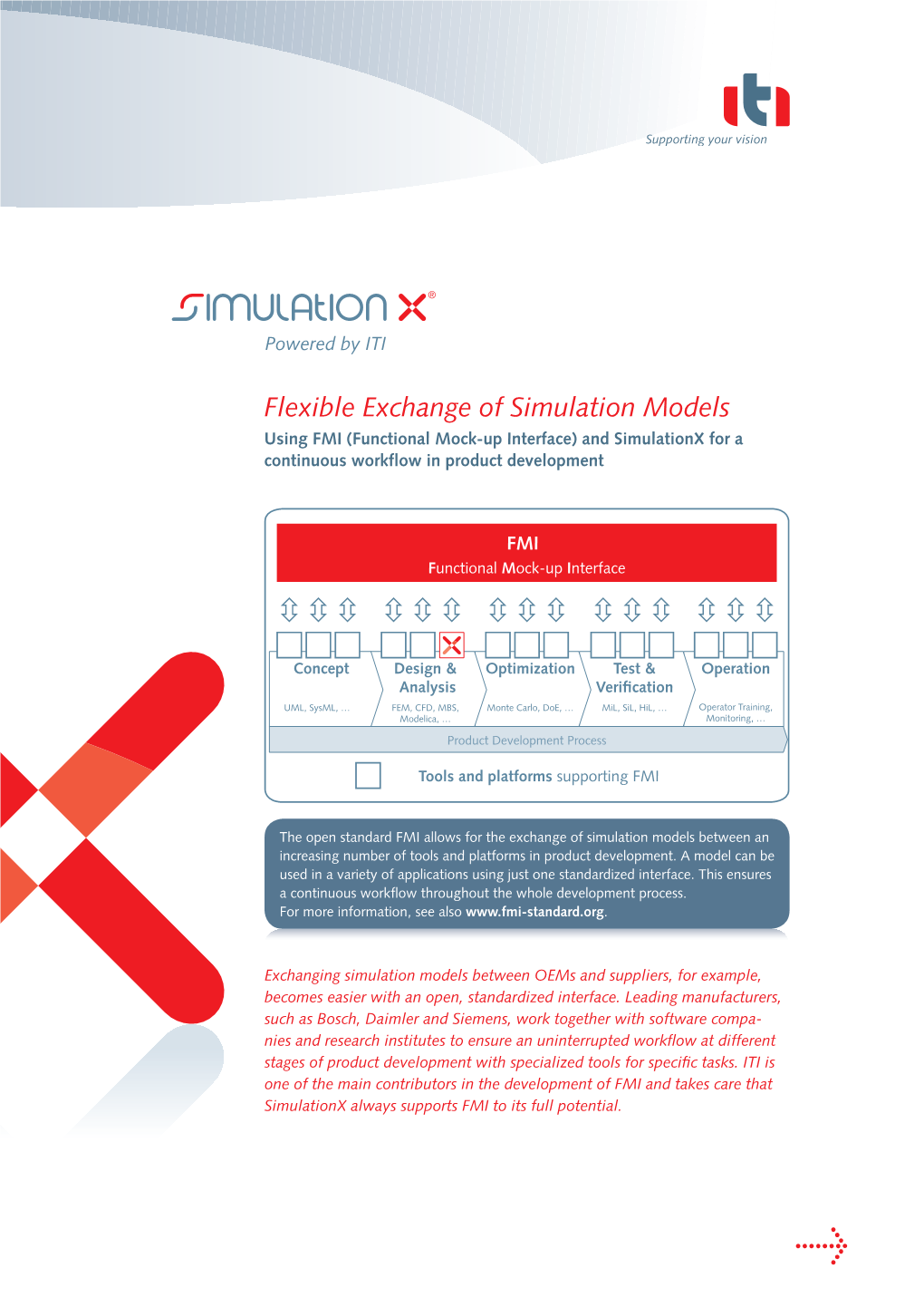 Flexible Exchange of Simulation Models Using FMI (Functional Mock-Up Interface) and Simulationx for a Continuous Workflow in Product Development