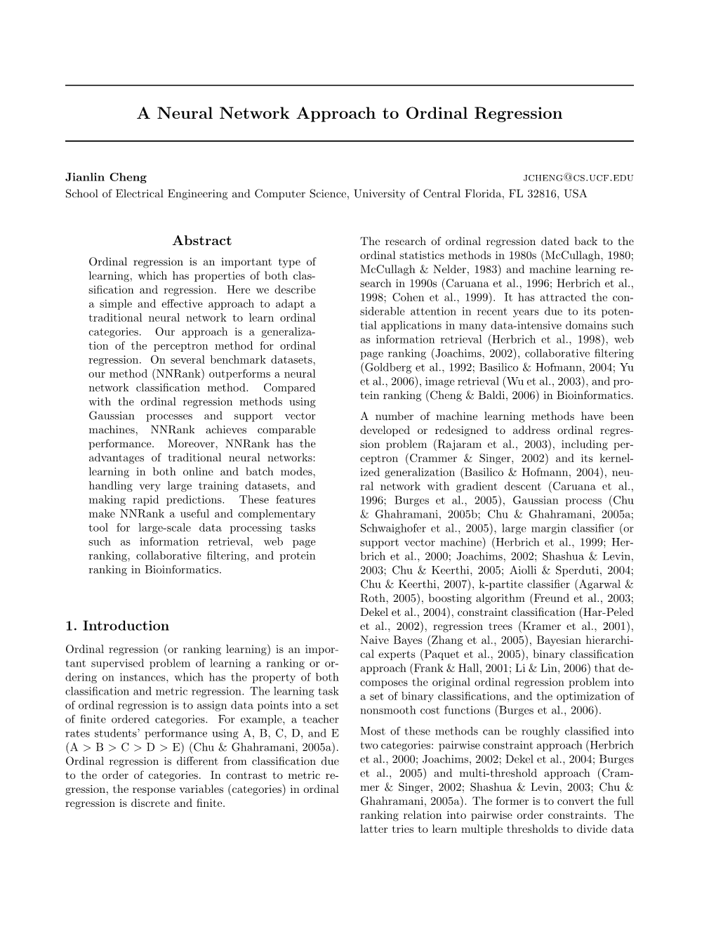 A Neural Network Approach to Ordinal Regression