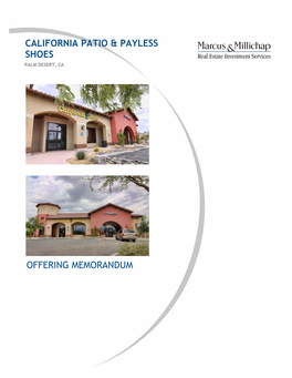 Offering Memorandum California Patio & Payless