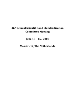 2000 Scientific Subcommittee Reports