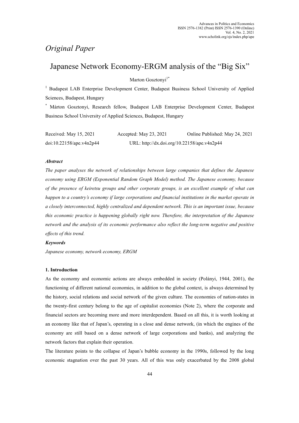 Original Paper Japanese Network Economy-ERGM