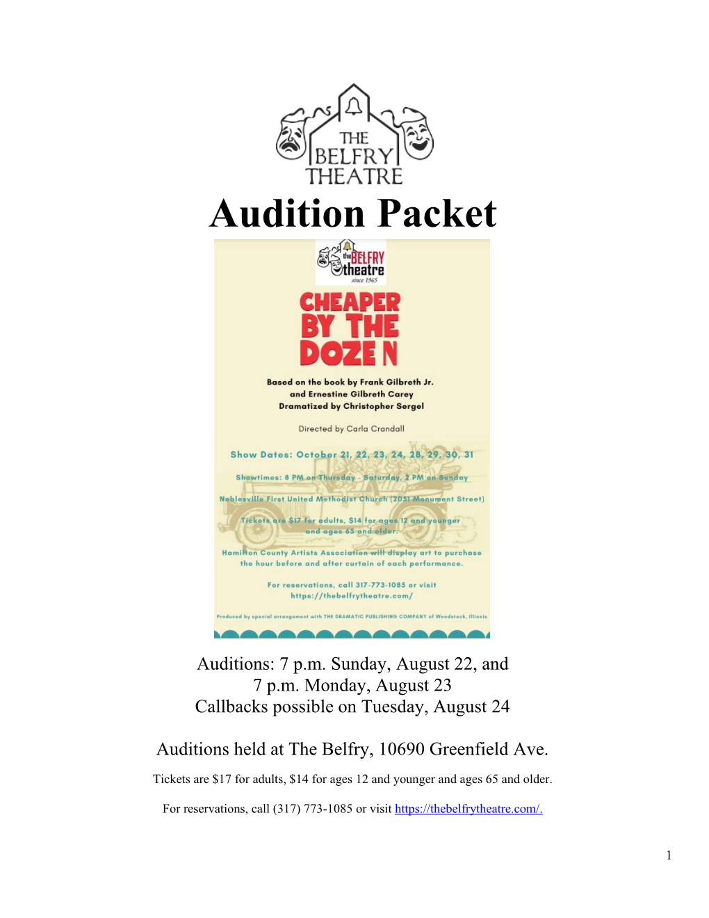 Audition Packet