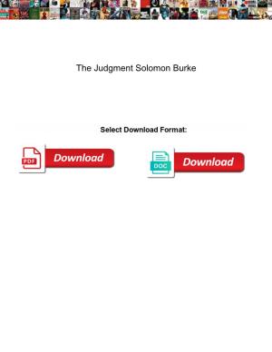 The Judgment Solomon Burke