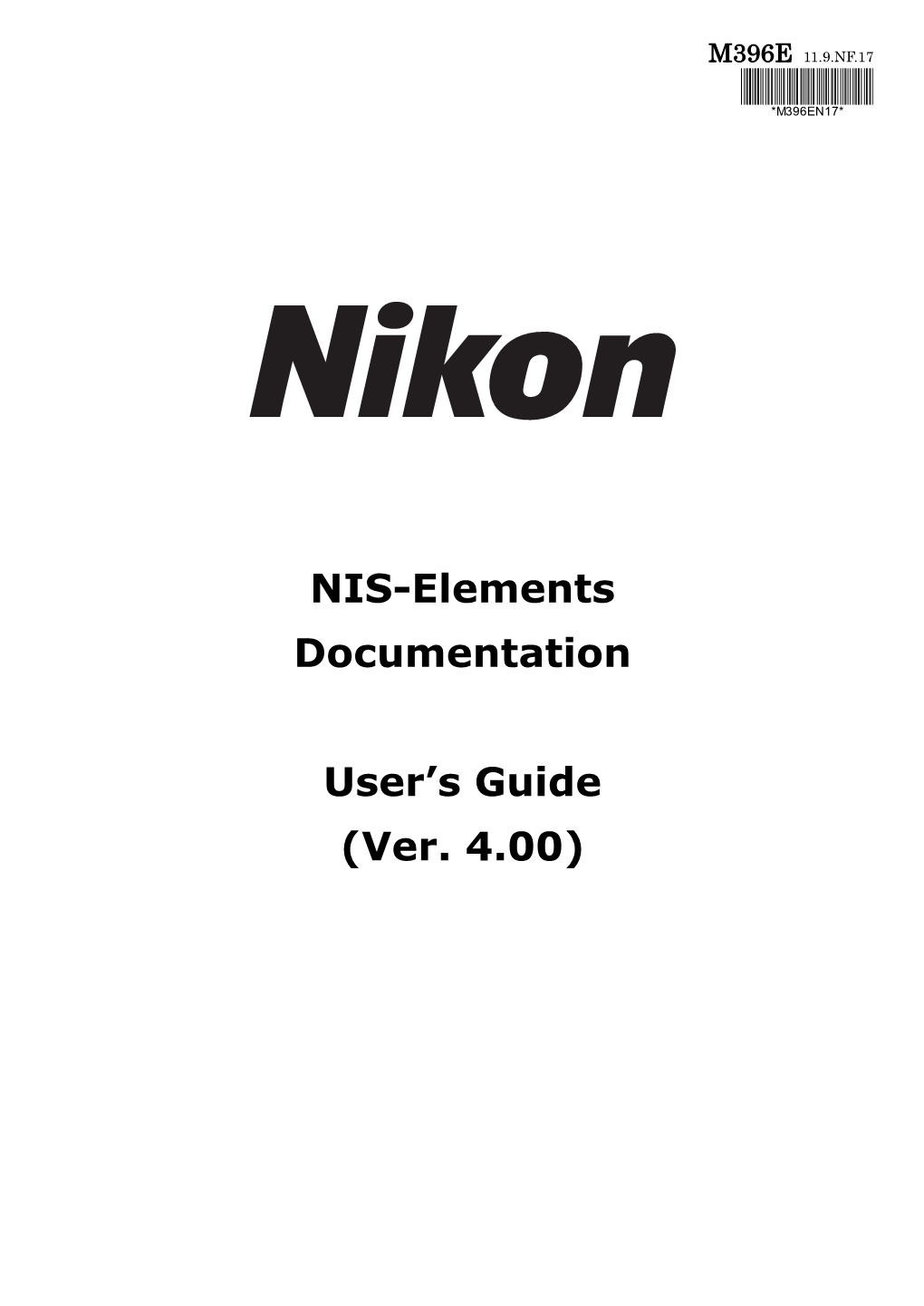 NIS-Elements Documentation User's Guide (Ver. 4.00)