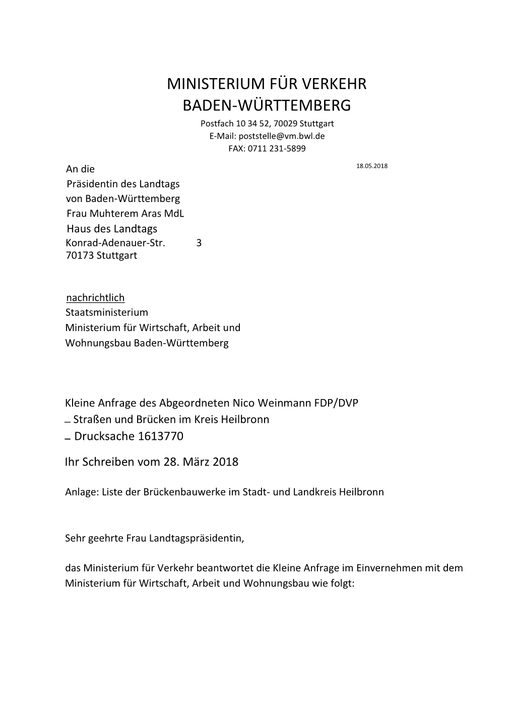 Ministerium Für Verkehr Baden-Württemberg