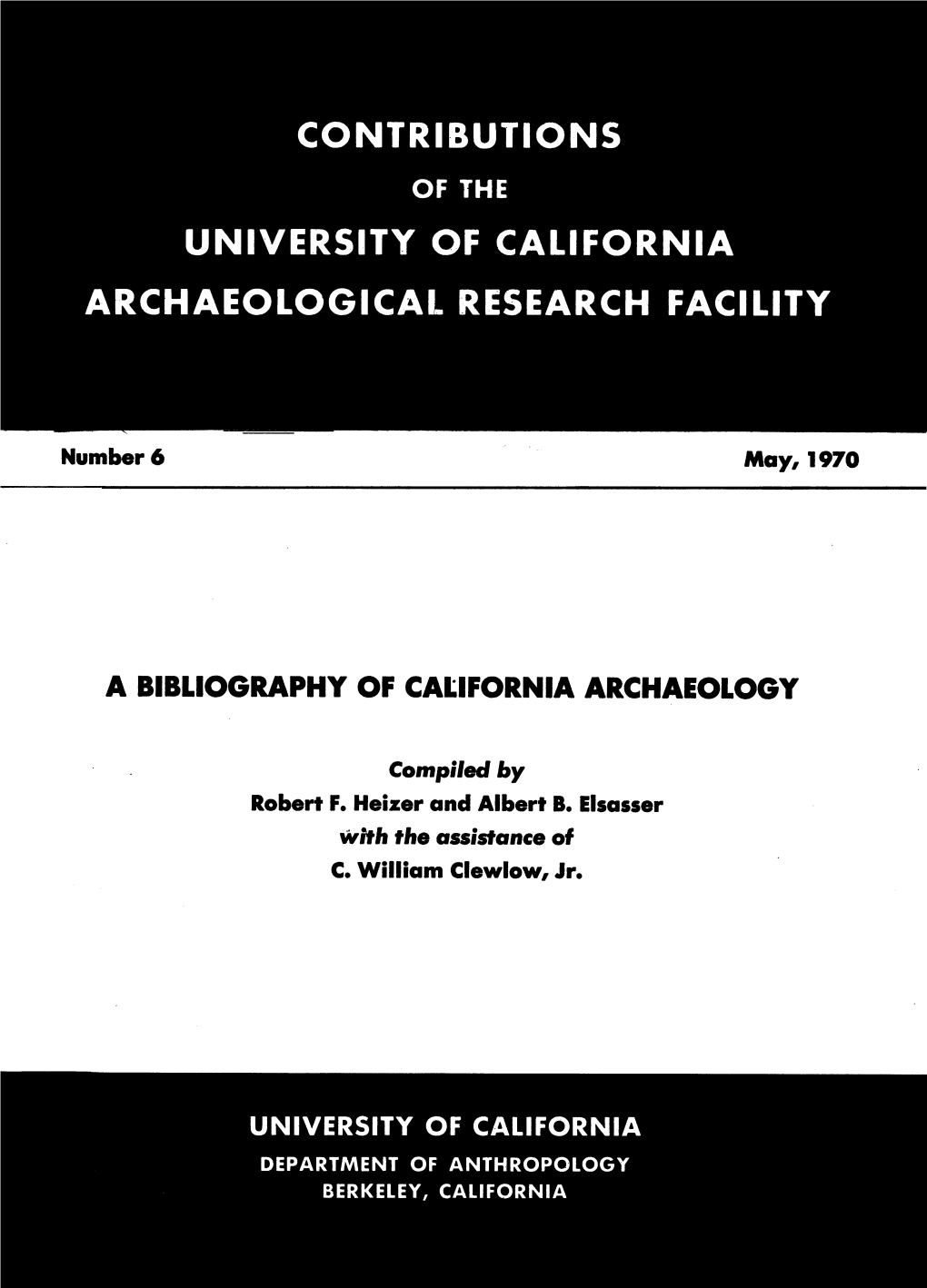 A BIBLIOGRAPHY of CALIFORNIA ARCHAEOLOGY Ai 0'Aao