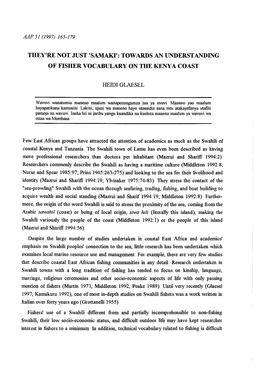 Towards an Understanding of Fisher Vocabulary on the Kenya Coast