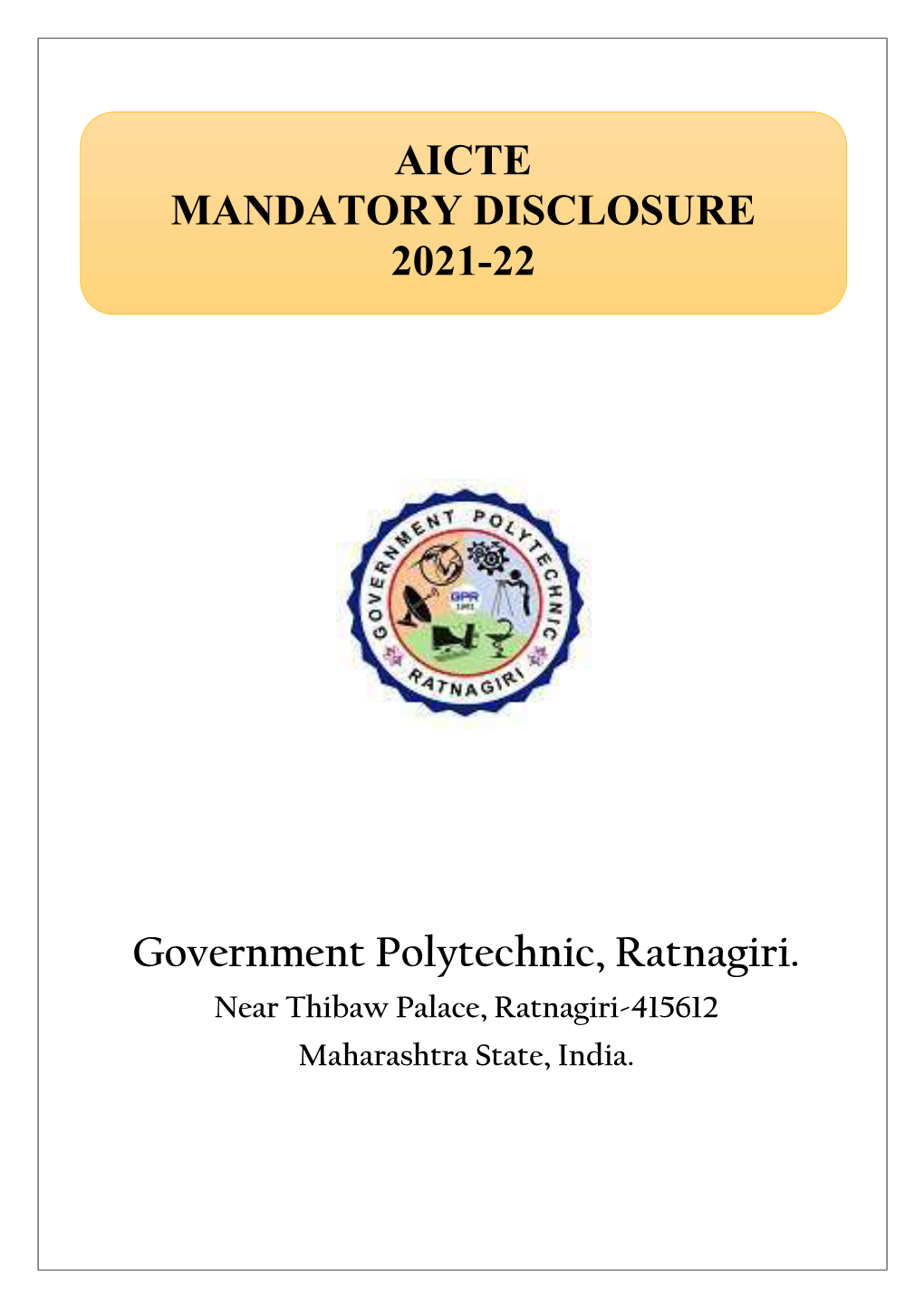 Aicte Mandatory Disclosure 2021-22