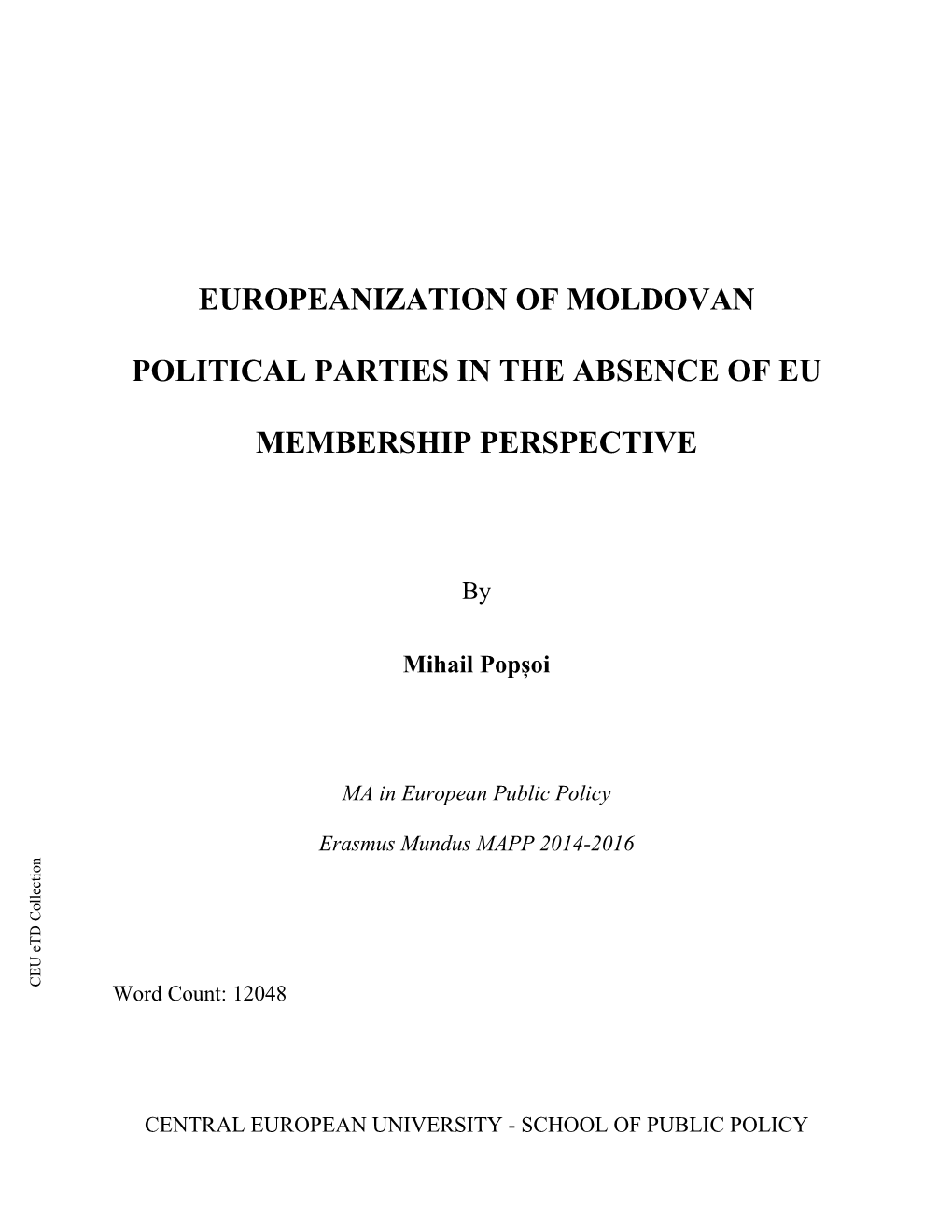 Europeanization of Moldovan