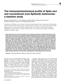 The Immunohistochemical Profile of Spitz Nevi and Conventional (Non-Spitzoid) Melanomas: a Baseline Study