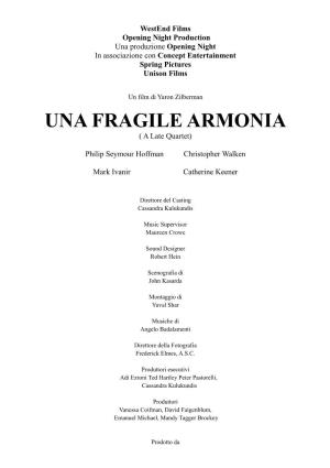 UNA FRAGILE ARMONIA ( a Late Quartet)
