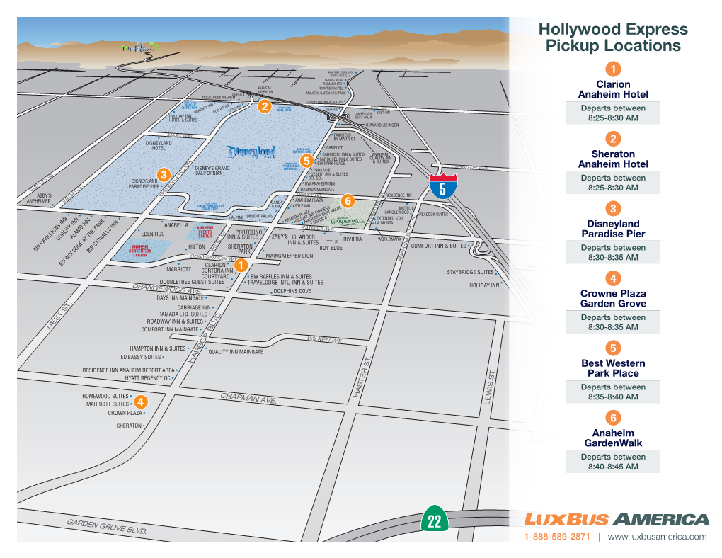 Hollywood Express Pickup Locations