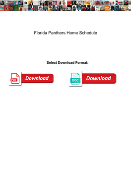 Florida Panthers Home Schedule