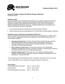 Energy and Climate Change in Montana 6 Semester Credits