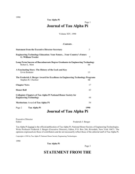 1990 Tau Alpha Pi Page 1 Journal of Tau Alpha Pi