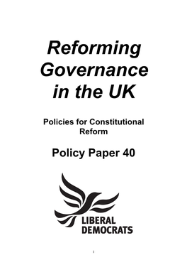 Policies for Constitutional Reform