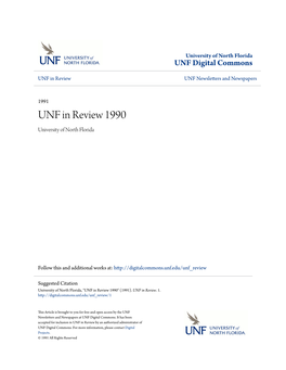 UNF in Review 1990 University of North Florida