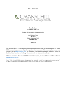 (Form ADV, Part 2A) Cavanal Hill