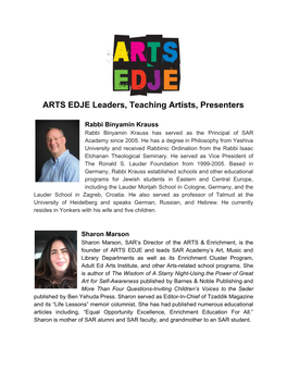ARTS EDJE Leaders, Teaching Artists, Presenters