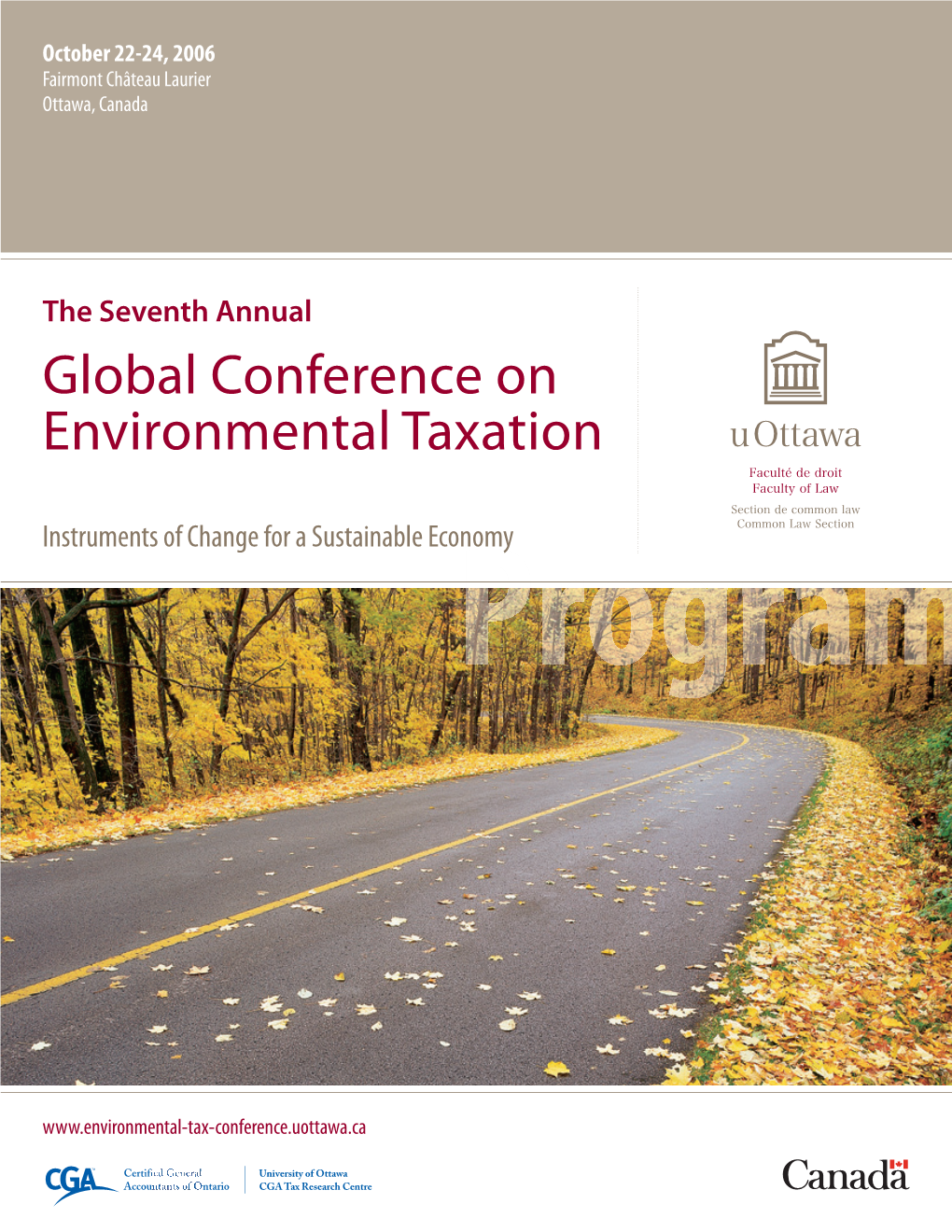 Global Conference on Environmental Taxation Instruments of Change for a Sustainable Economyprogramprogram